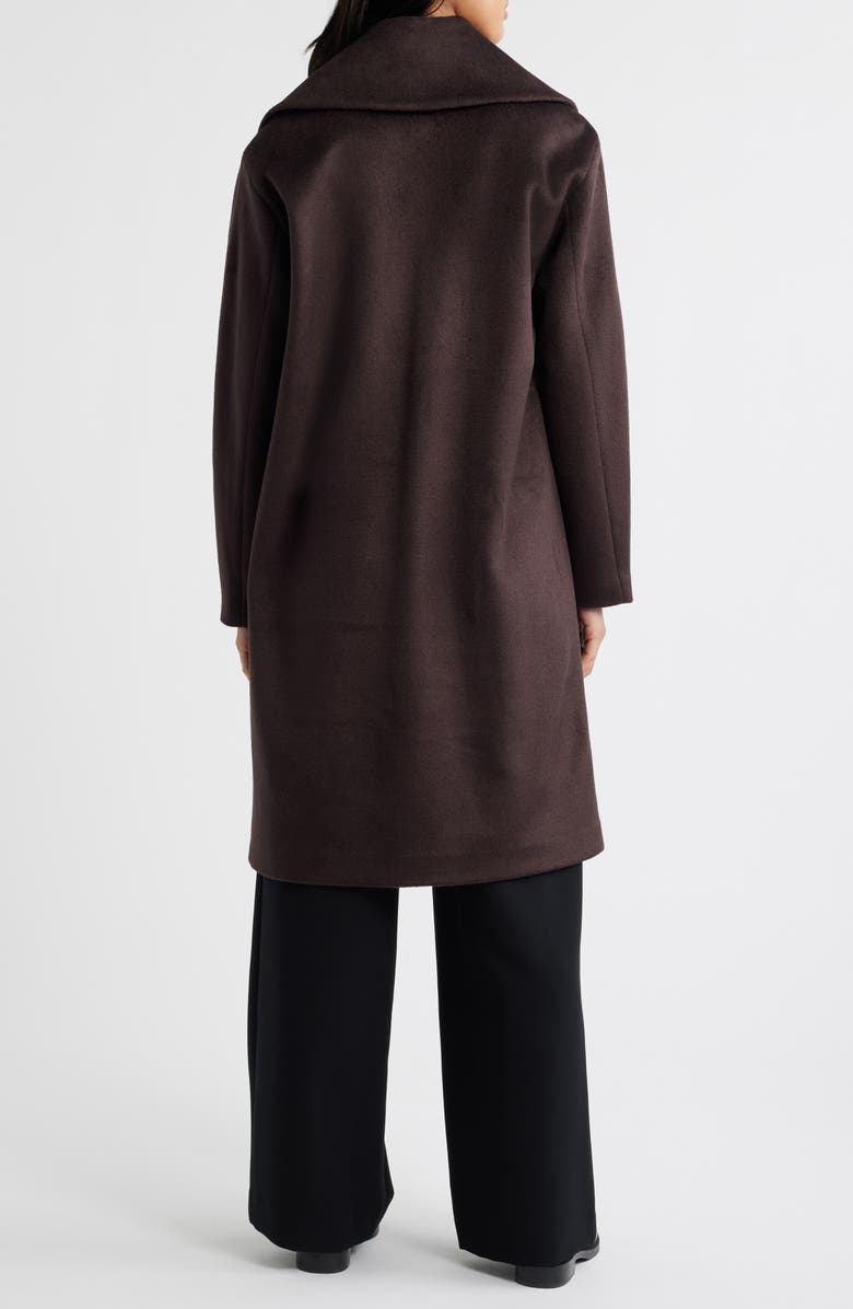 Bernardo Double Breasted Knit Coat, Alternate, color, Seal Brown