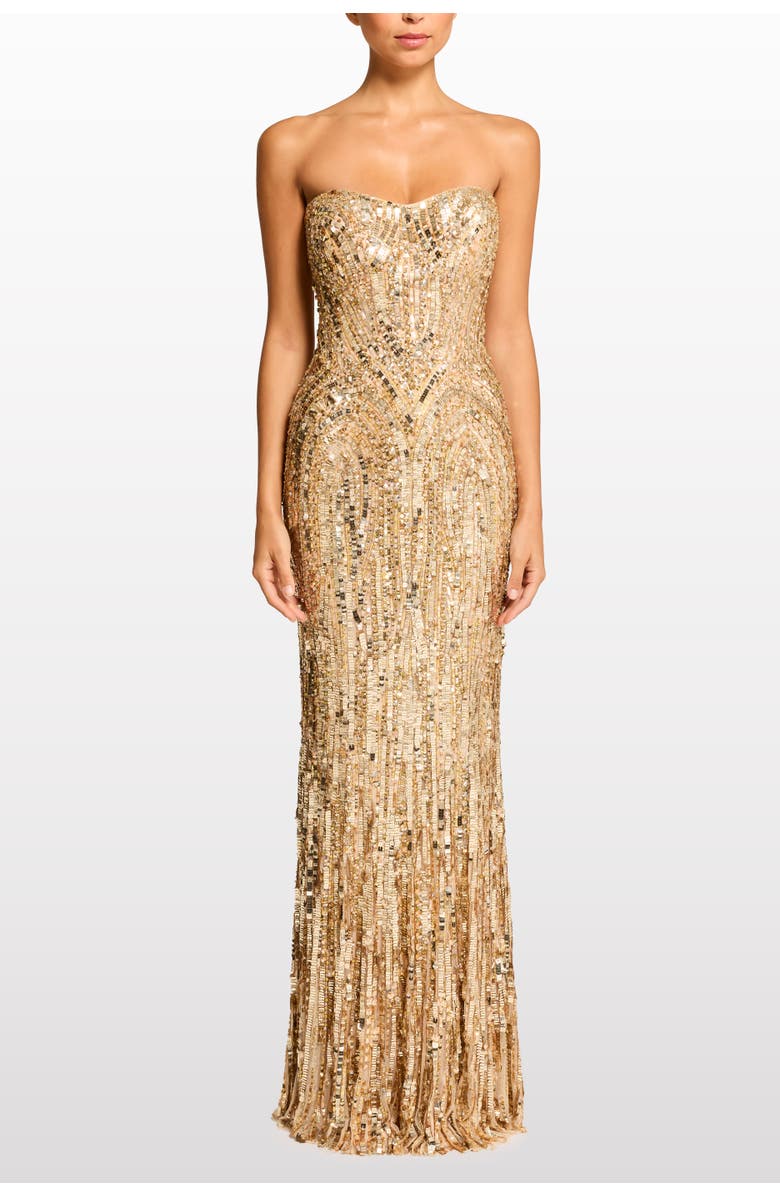 Jenny Packham Euphoria Sequin-Embellished Strapless Dress, Alternate, color, Illusion