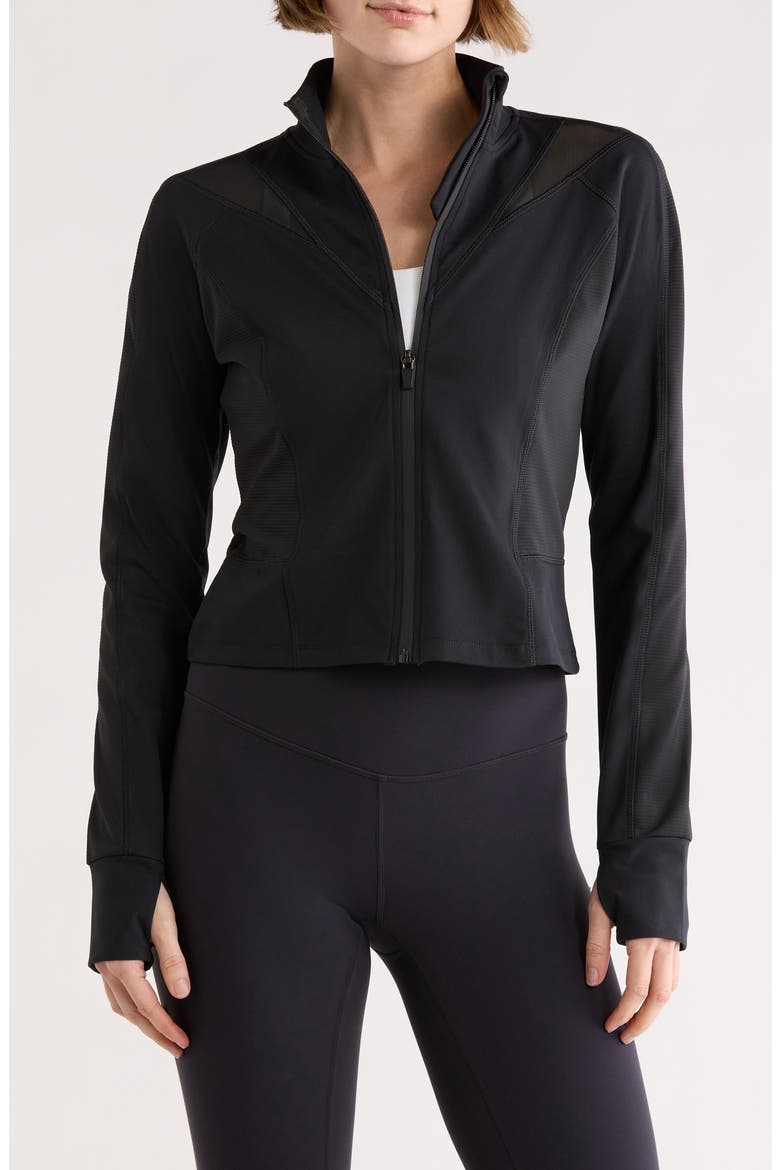 Lux Ascension Cropped Fitted Jacket, Main, color, BLACK