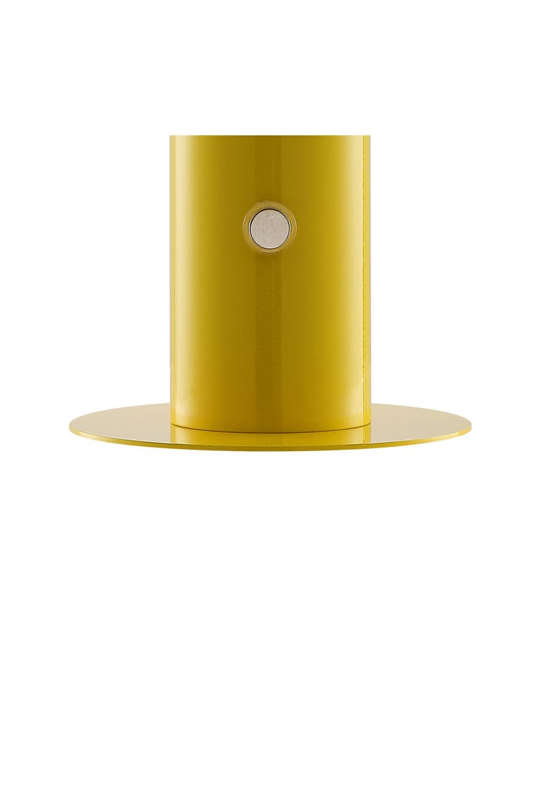 Suillius Contemporary Bohemian Rechargeable/Cordless Iron Integrated Portable LED Mushroom Table Lamp, Alternate, color, Yellow