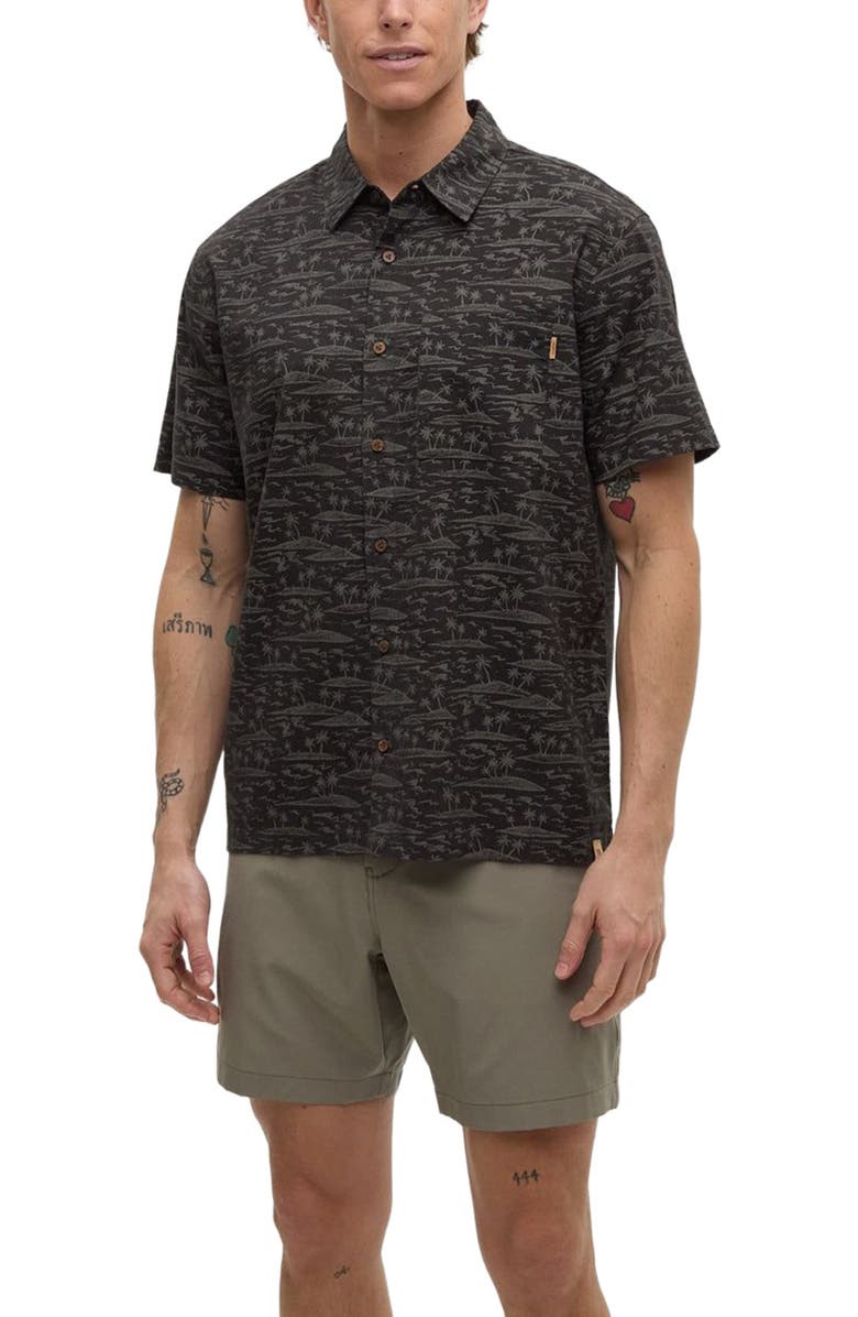 tentree Redwood Pocket Shirt, Alternate, color, Meteorite Black/Palm