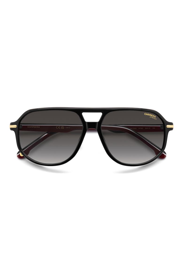 59mm Gradient Navigator Sunglasses, Alternate, color, BLACK RED/ DARK GREY SF