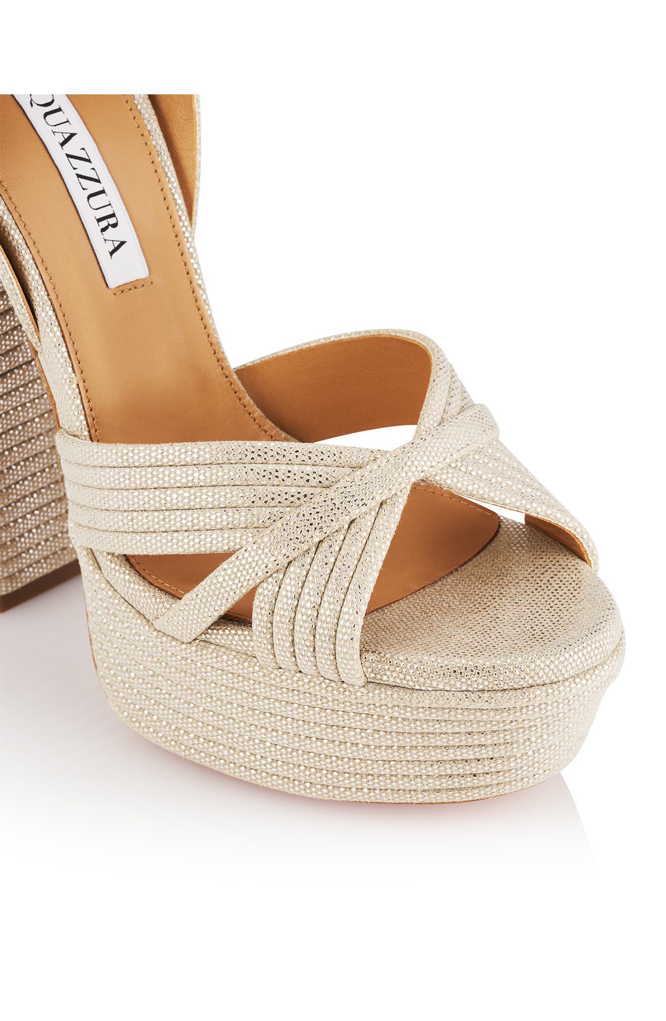 Aquazzura Snakeskin Print Platform Sandal, Alternate, color, 