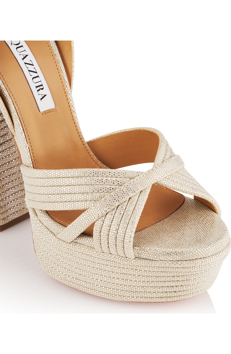 Aquazzura Snakeskin Print Platform Sandal, Alternate, color,