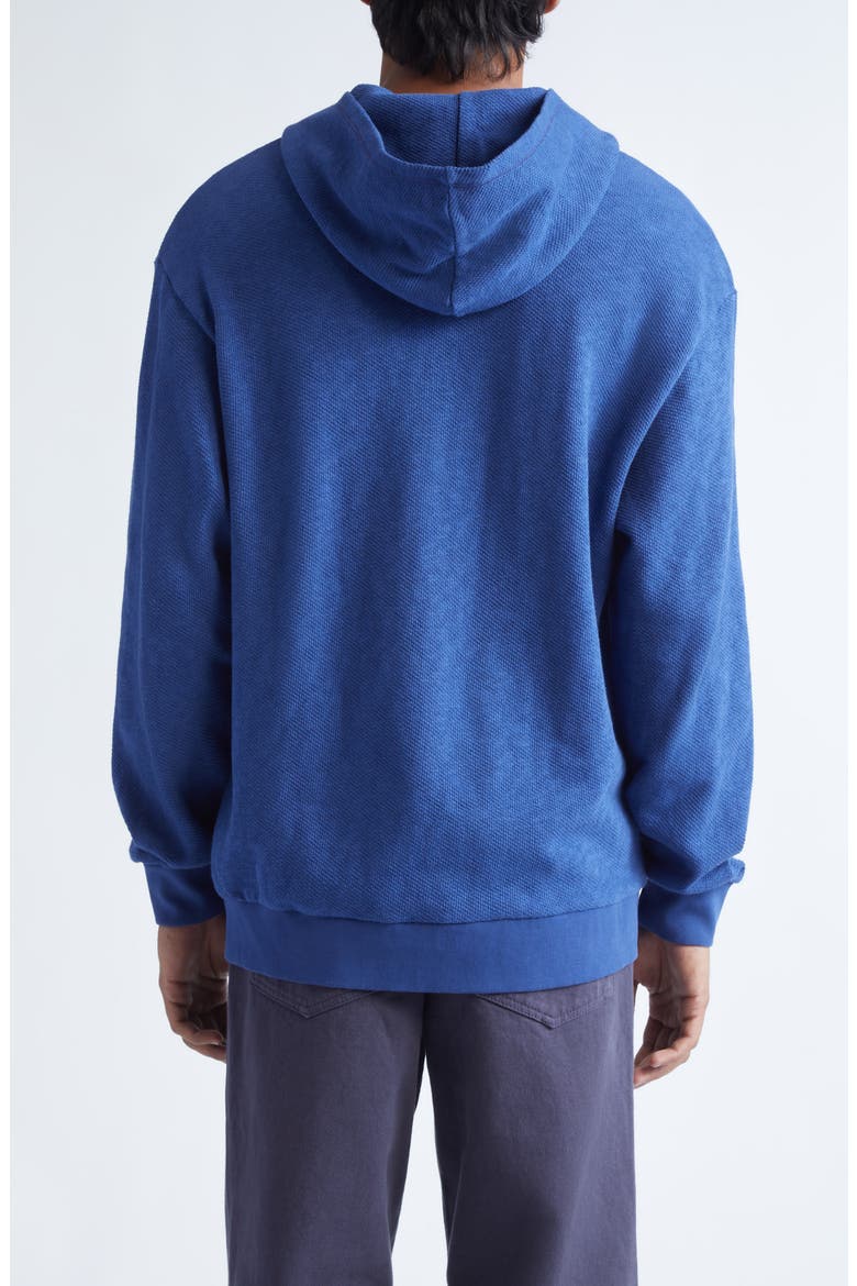 Waffle Stitch Zip Hoodie, Alternate, color, BLUE