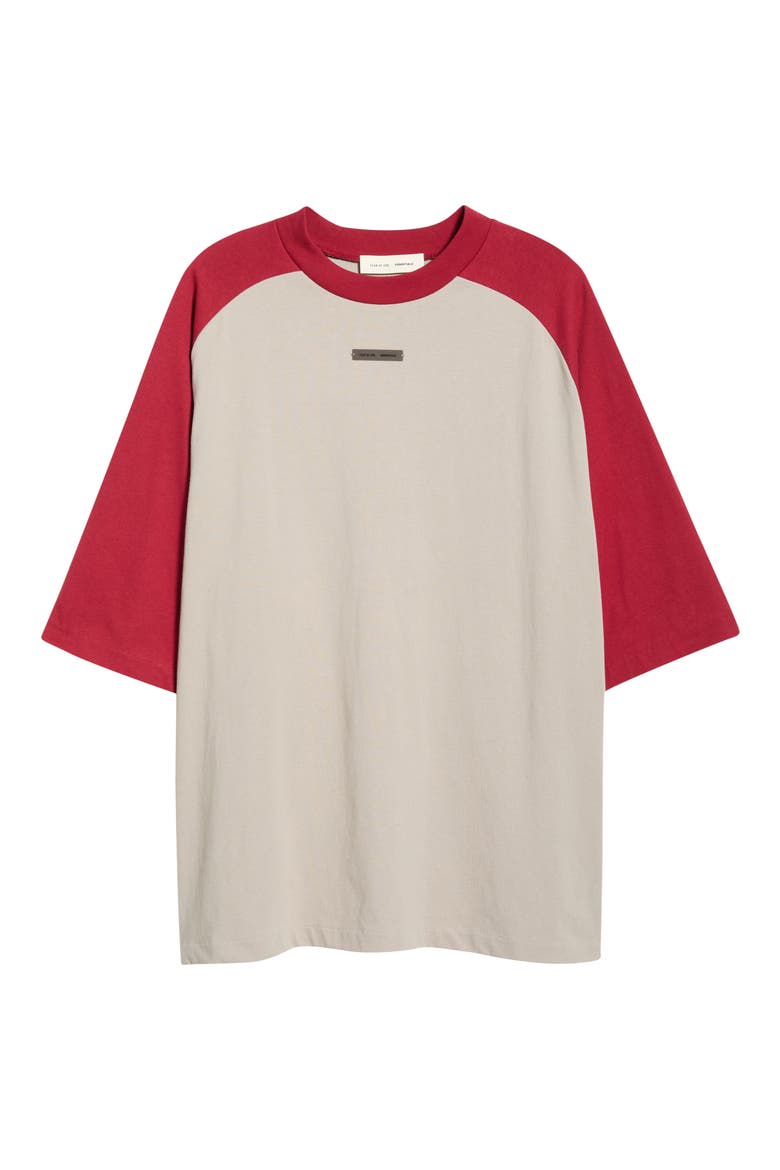 Cotton Baseball T-Shirt, Alternate, color, SMOKE GREY / CRIMSON
