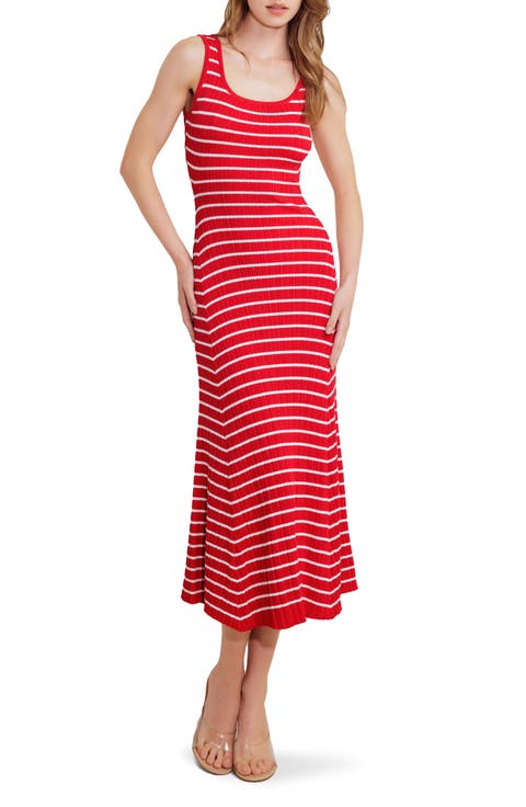 Stripe Rib Midi Dress