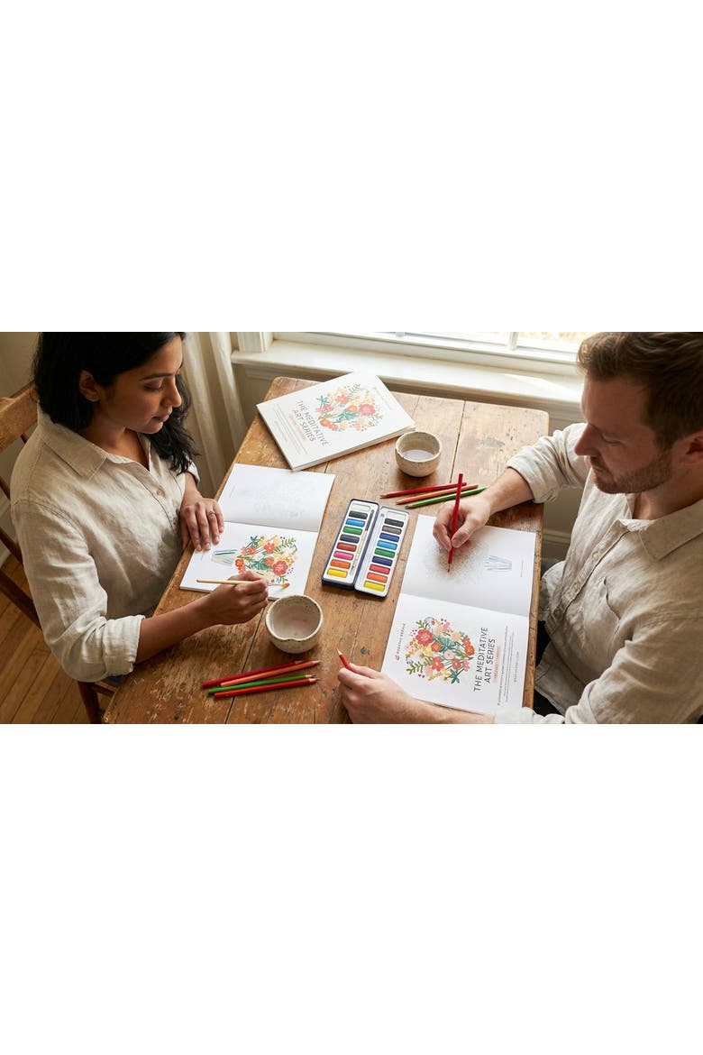 Meditative Art Workbook + Acrylics, Alternate, color, White