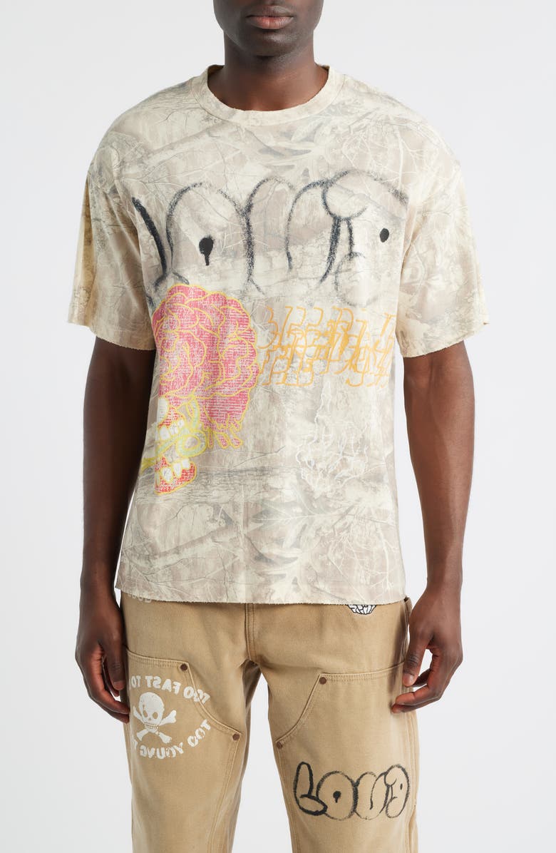 Rolling Loud Sketch Camo Graphic T-Shirt, Main, color, Camo