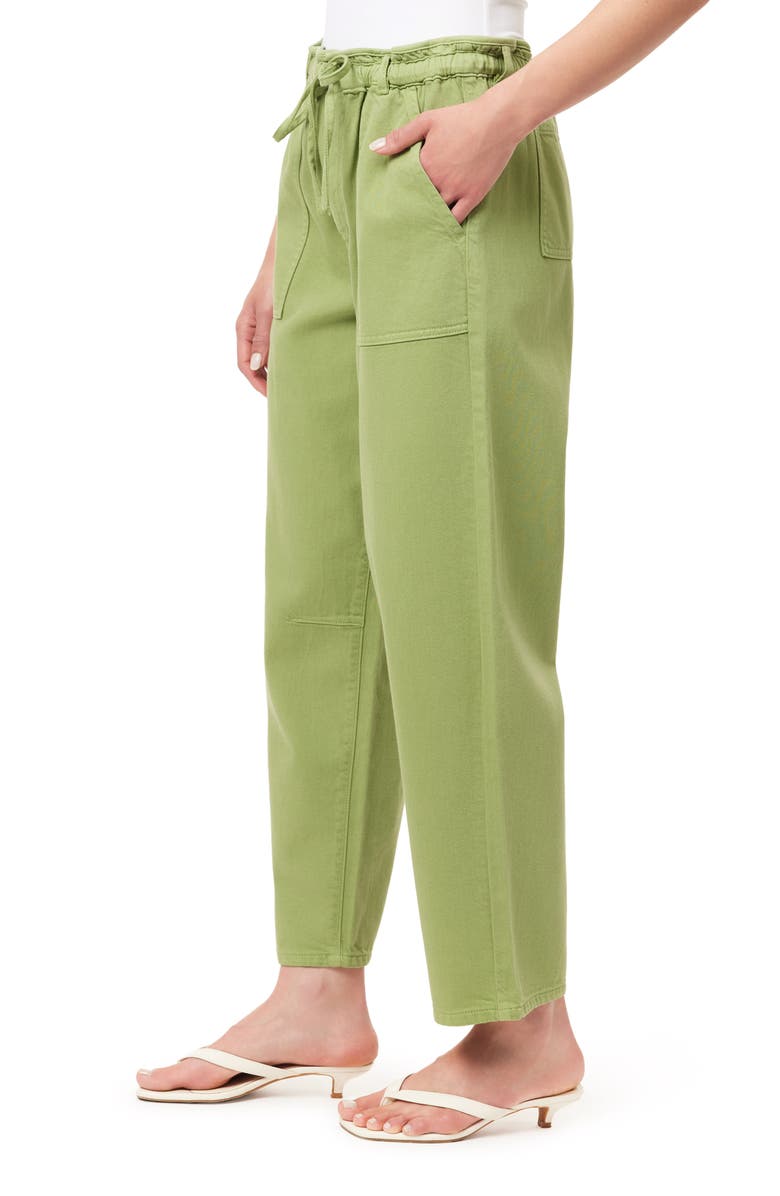 Kensie Drawstring Surplus Crop Barrel Pants, Alternate, color, Green Eyes