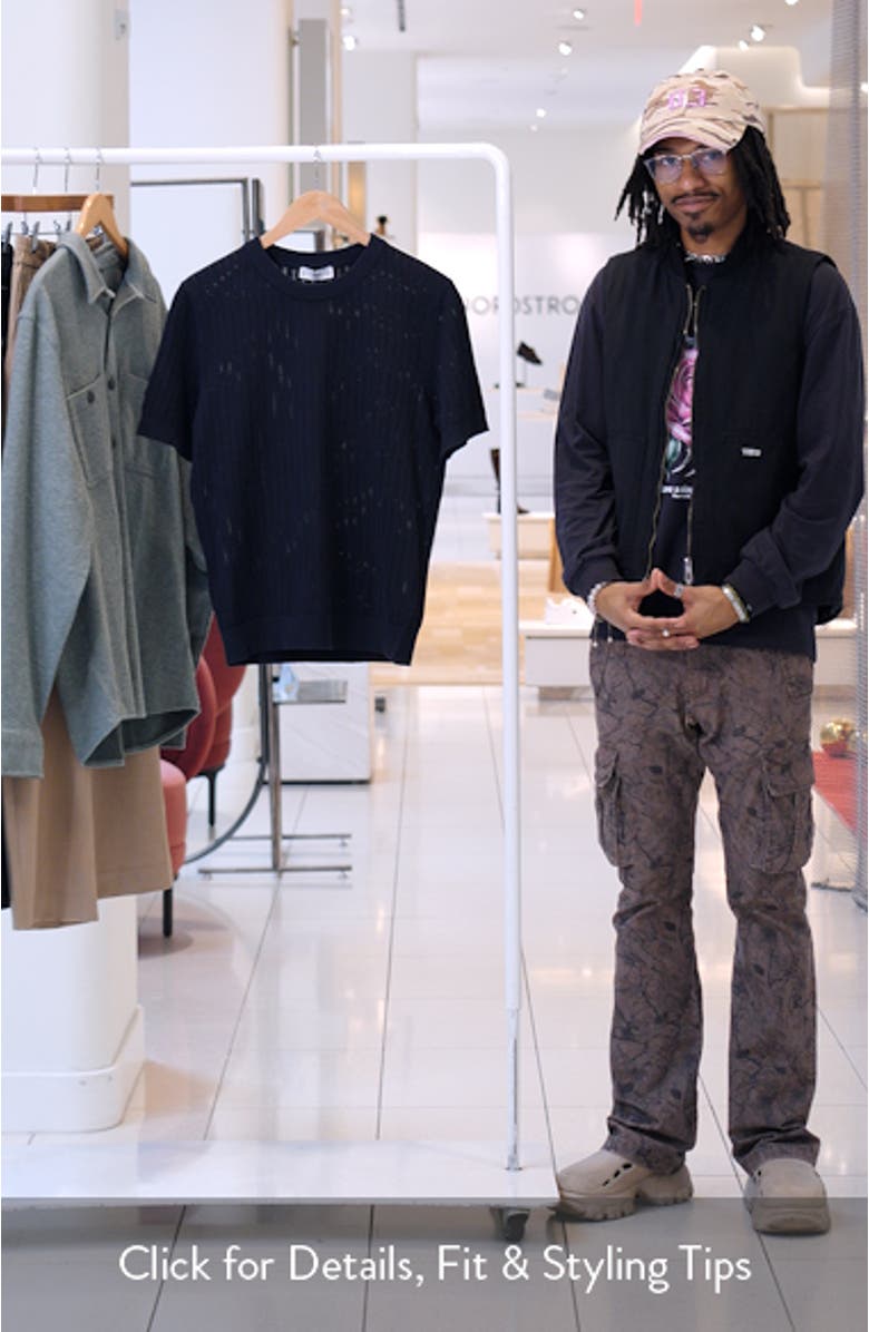 Openwork Stripe Cotton Top, sales video thumbnail