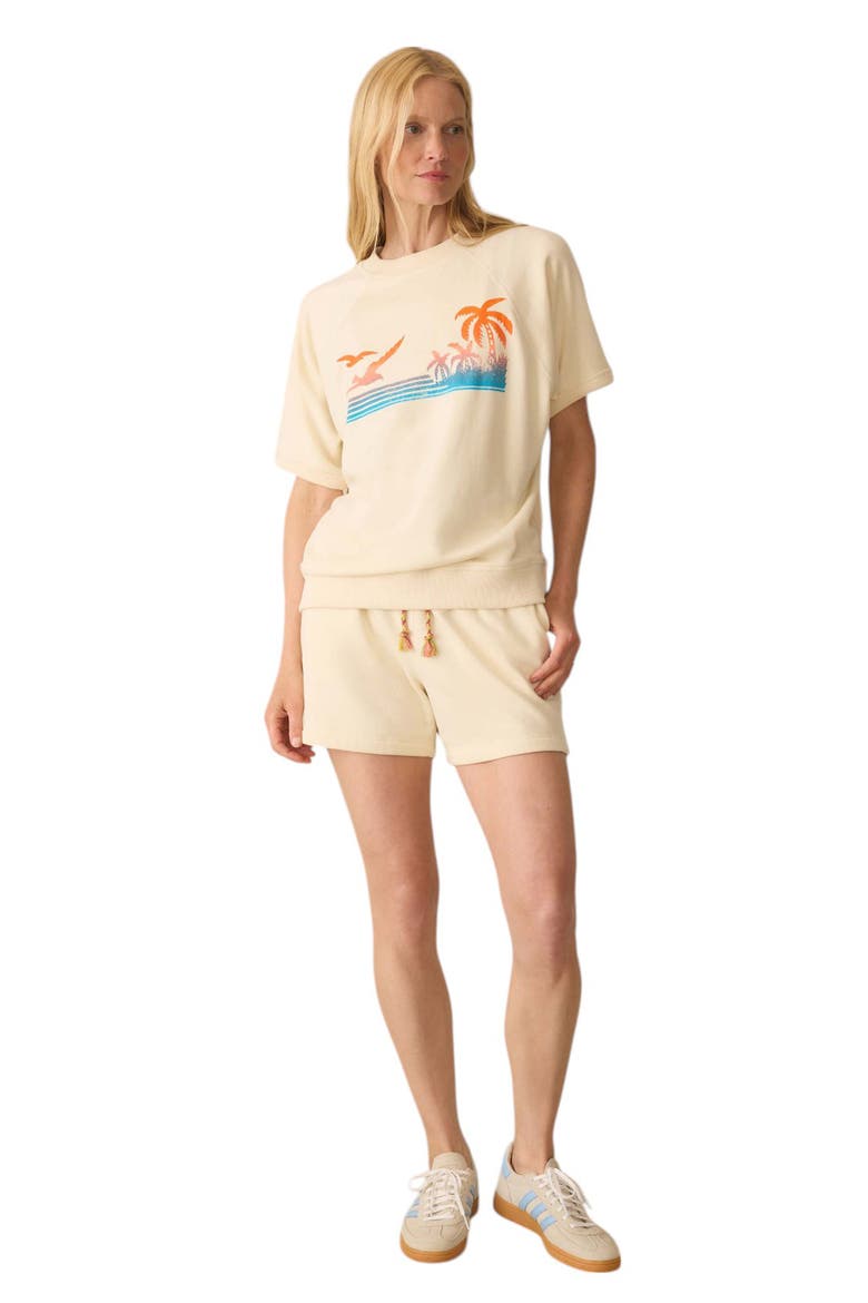 High Tide Short Sleeve Pima Cotton Terry Sweatshirt, Alternate, color, SEEDPEARL