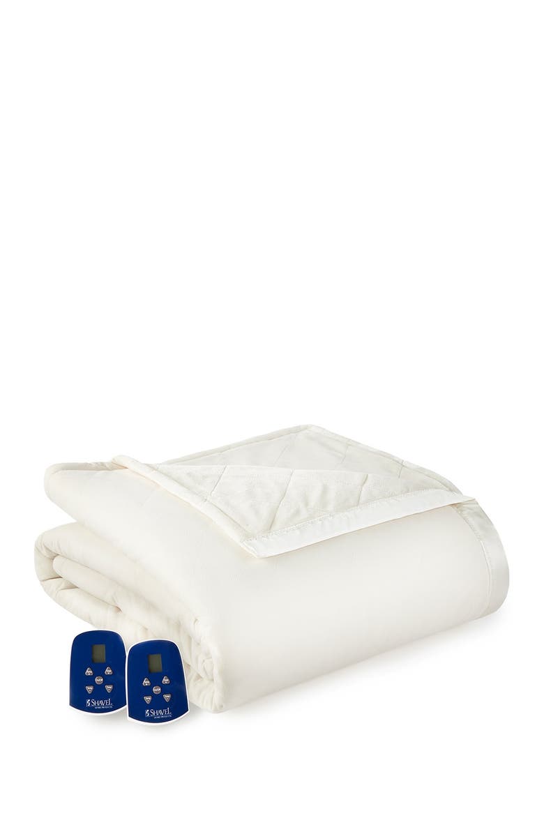 SHAVEL Micro Flannel Reverse to Ultra Velvet Electric Blanket - Queen, Main, color,