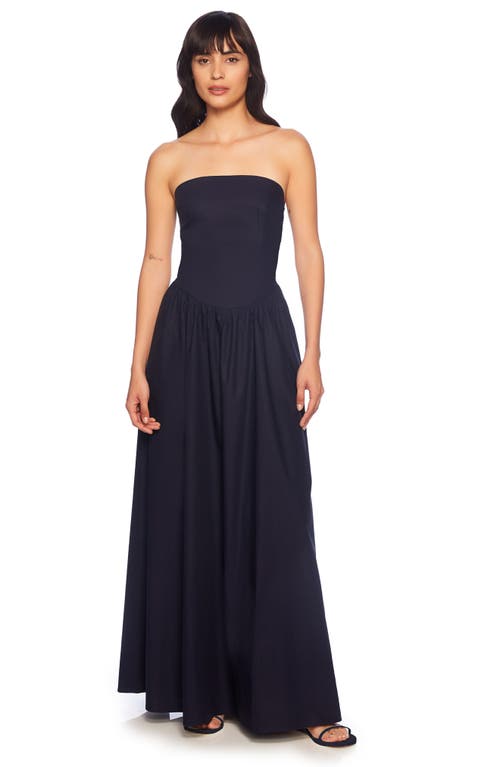Susana Monaco Drop Waist Strapless Poplin Maxi Dress
