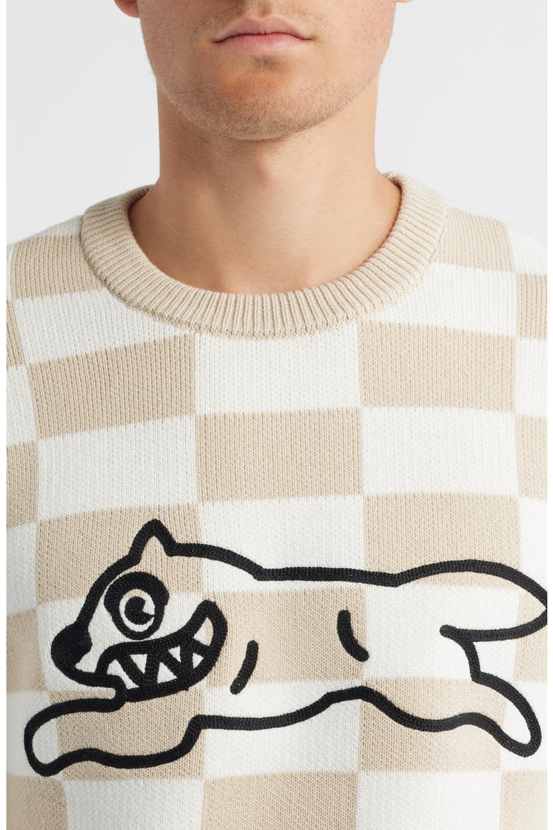 Check Logo Sweater, Alternate, color, ANTIQUE WHITE