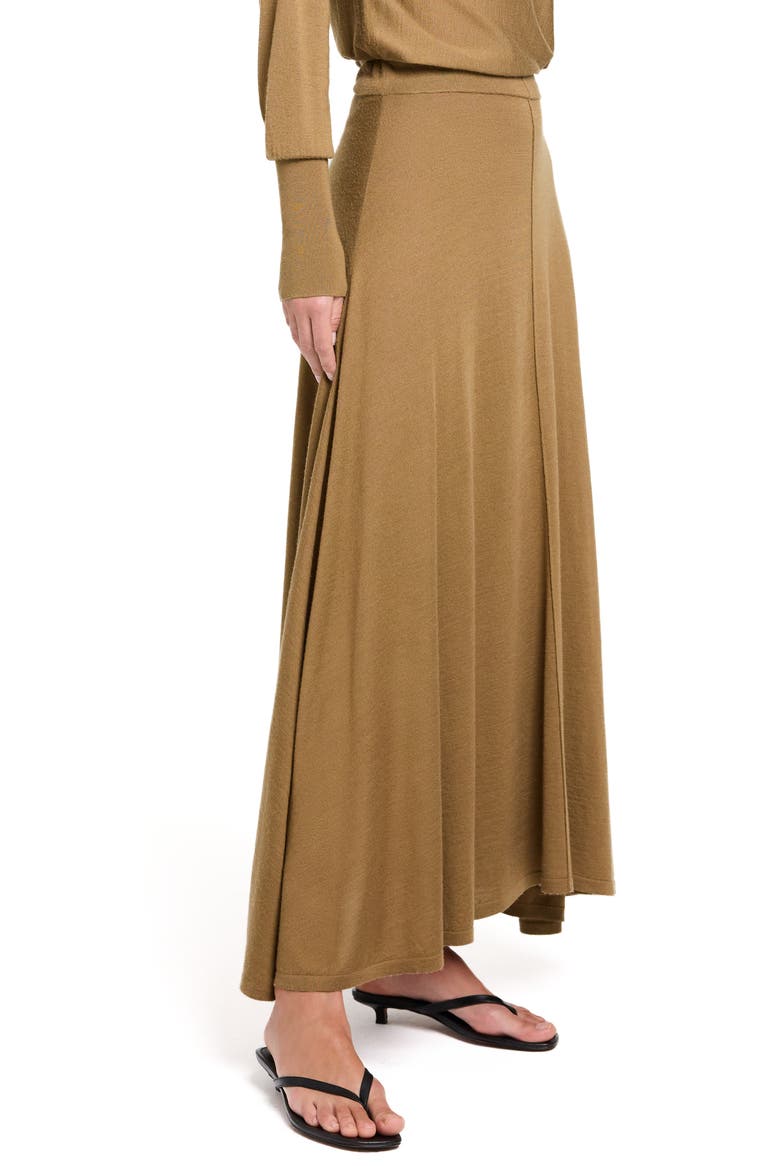 Wool & Silk Handkerchief Hem Knit Maxi Skirt, Alternate, color, ERMINE