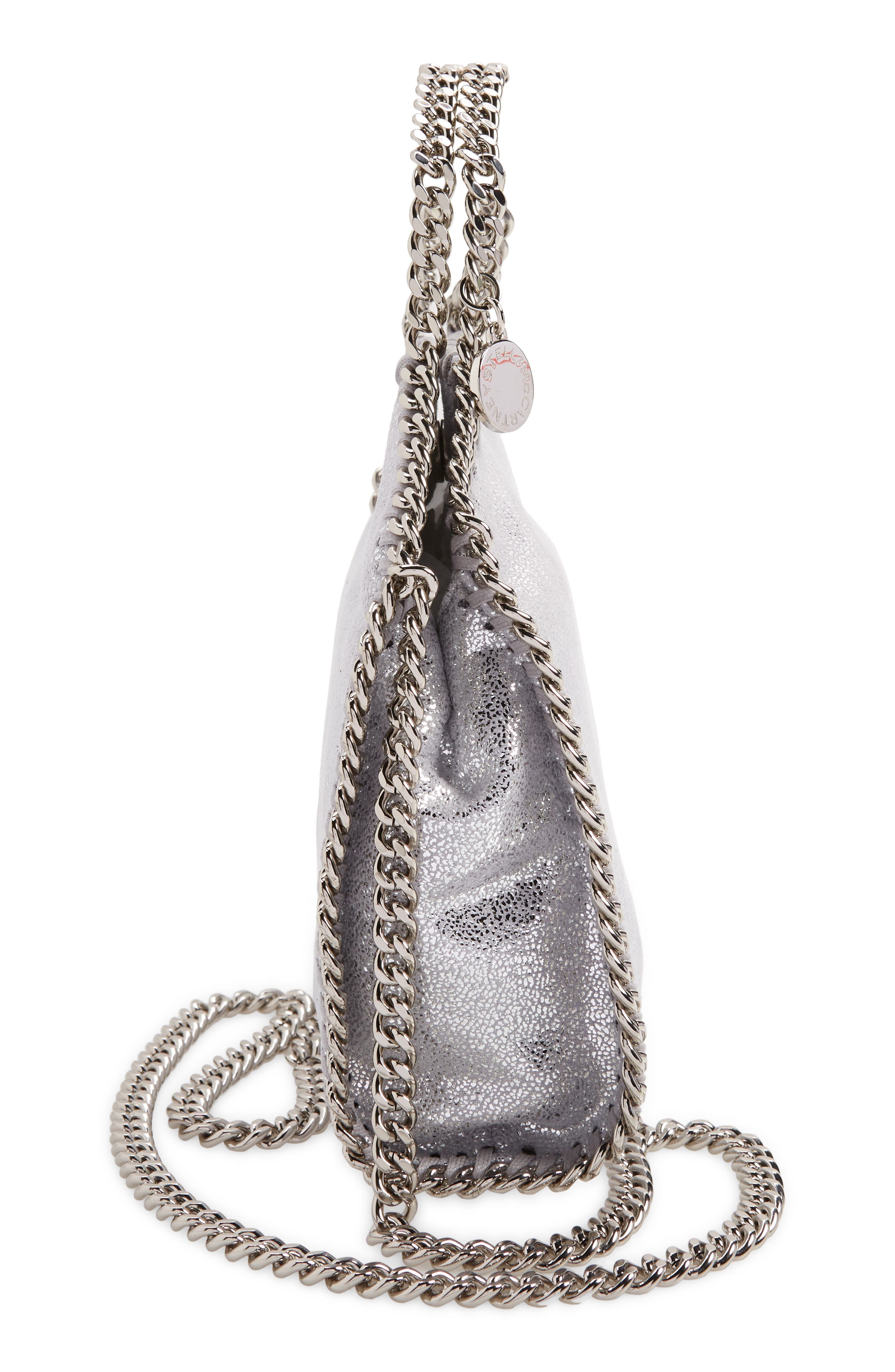Stella McCartney Tiny Falabella Shaggy Deer Faux Leather Tote, Alternate, color, 