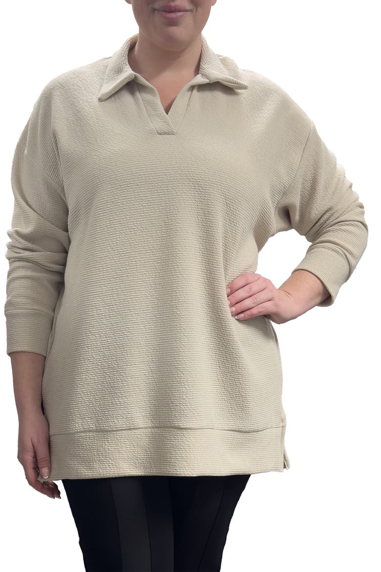 Johnny Collar Long Sleeve Top, Main, color, BEIGE