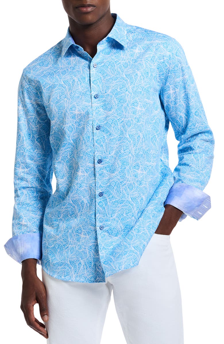 Robert Graham Stelvio Cotton Button-Up Shirt, Main, color,