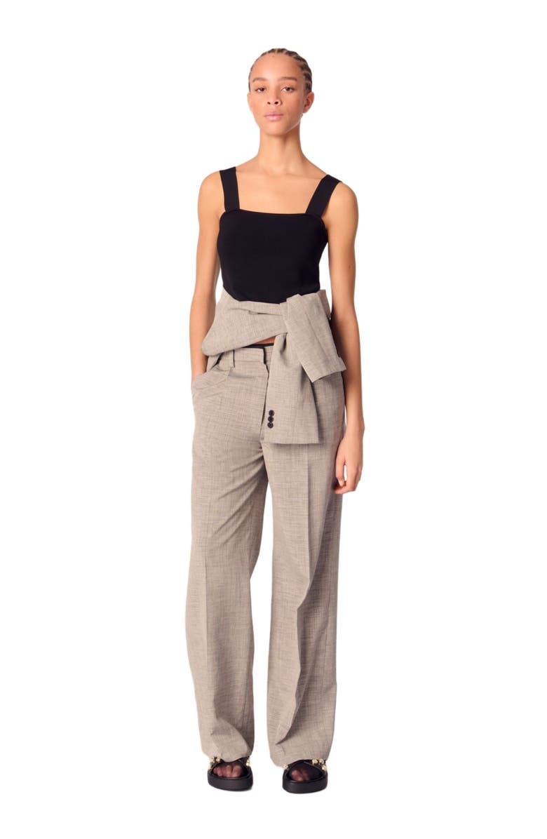 maje Straight-leg suit trousers, Main, color, 