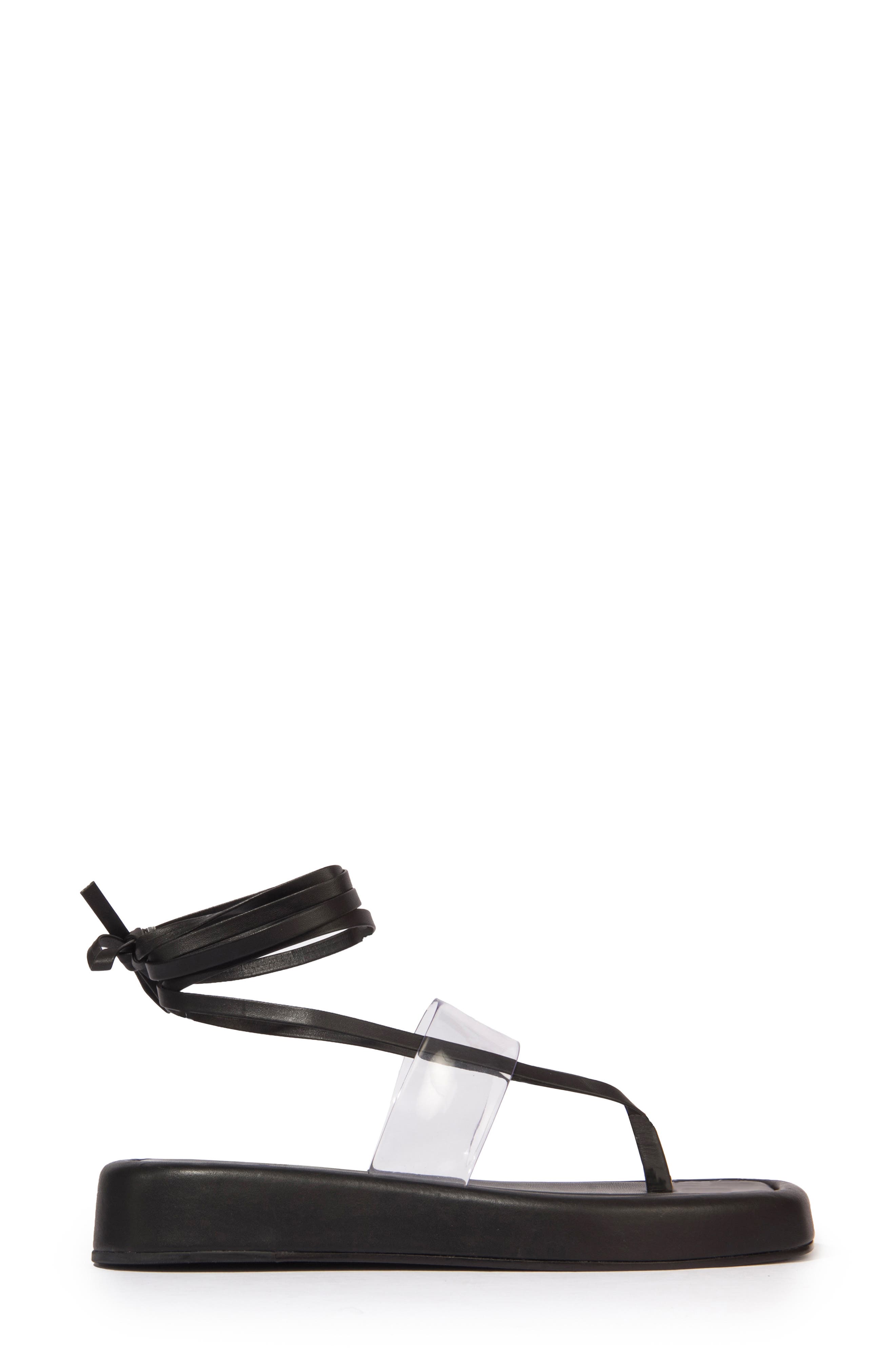 BLACK SUEDE STUDIO Flatform Ankle Strap Sandal, Alternate, color, 