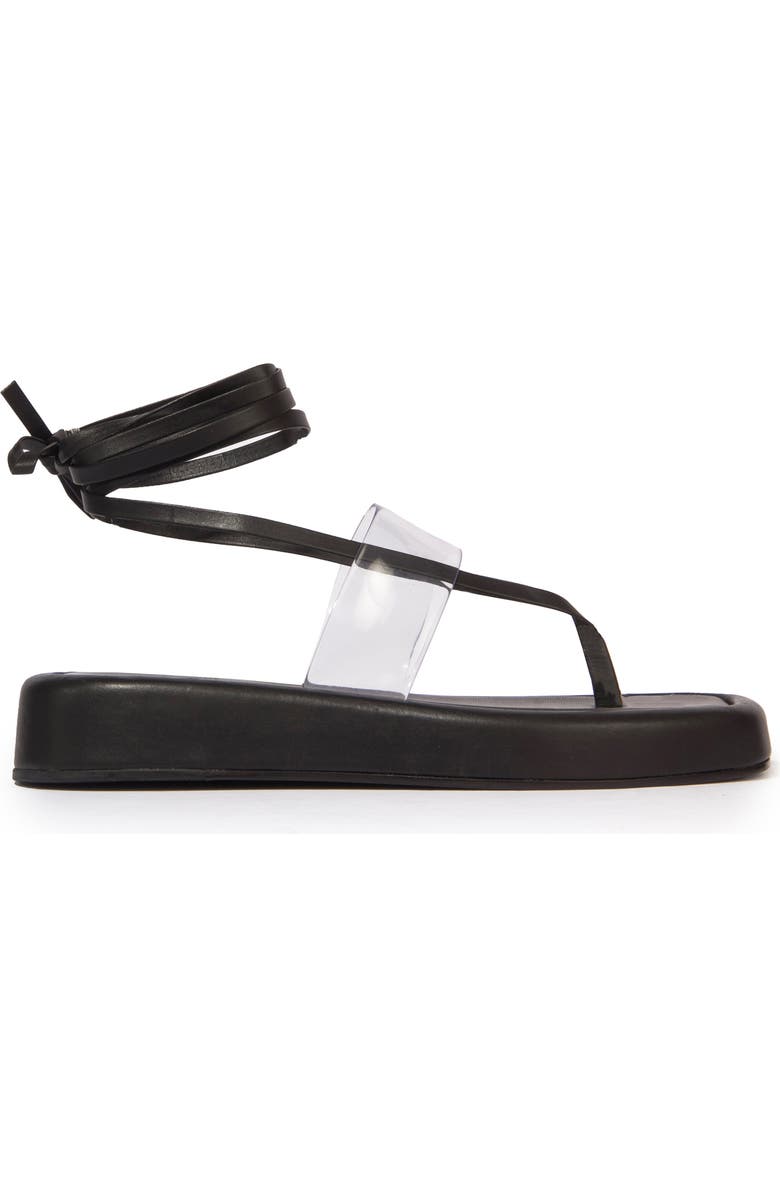 BLACK SUEDE STUDIO Flatform Ankle Strap Sandal, Alternate, color,