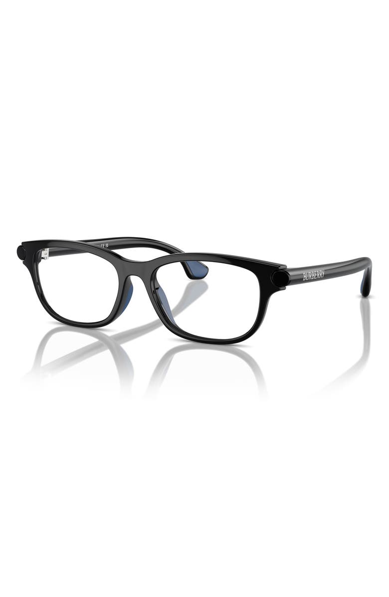 Burberry 49mm Rectangular Optical Glasses, Alternate, color, Black / Demo Lens