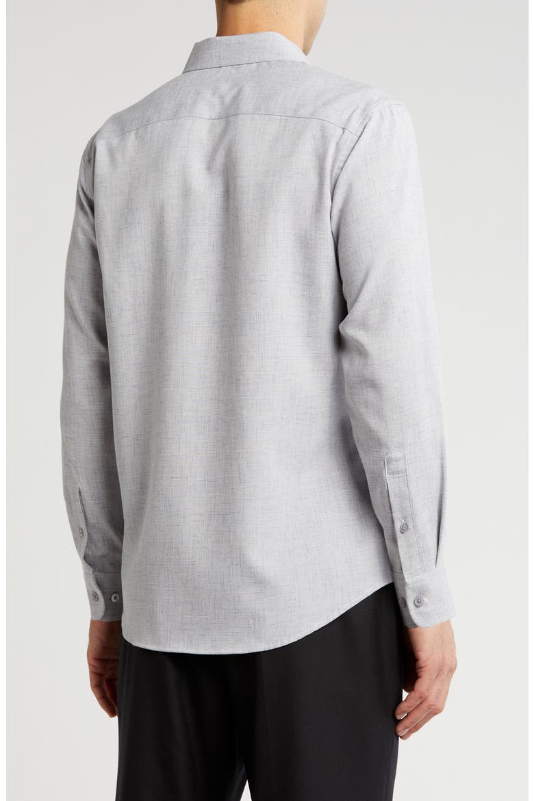 Textured Performance Button-Up Shirt, Alternate, color, SILVER