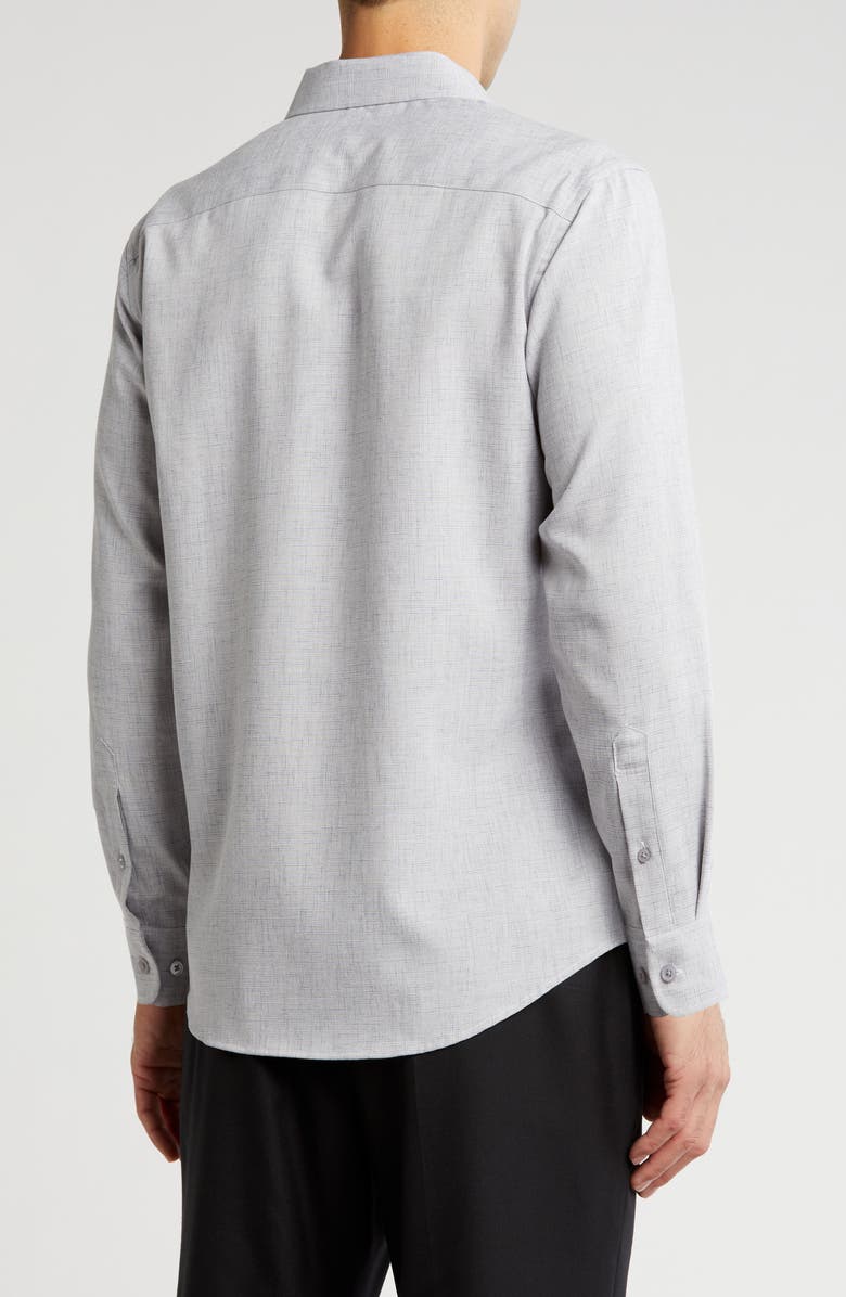 TOM BAINE Textured Performance Button-Up Shirt, Alternate, color, Silver