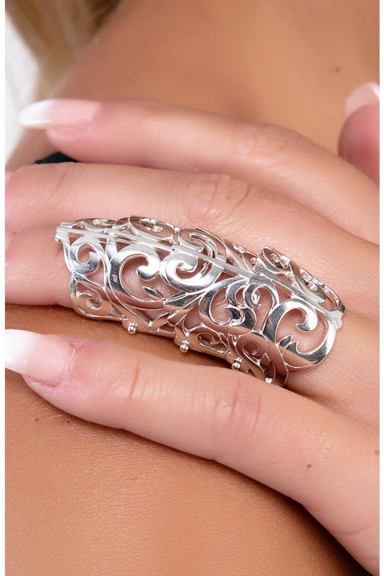 Elements Full Armour Ring, Alternate, color, Sterling Silver