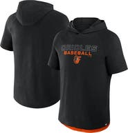 FANATICS Men's Fanatics Black Baltimore Orioles Clubhouse Optimal Play Raglan Hoodie T-Shirt