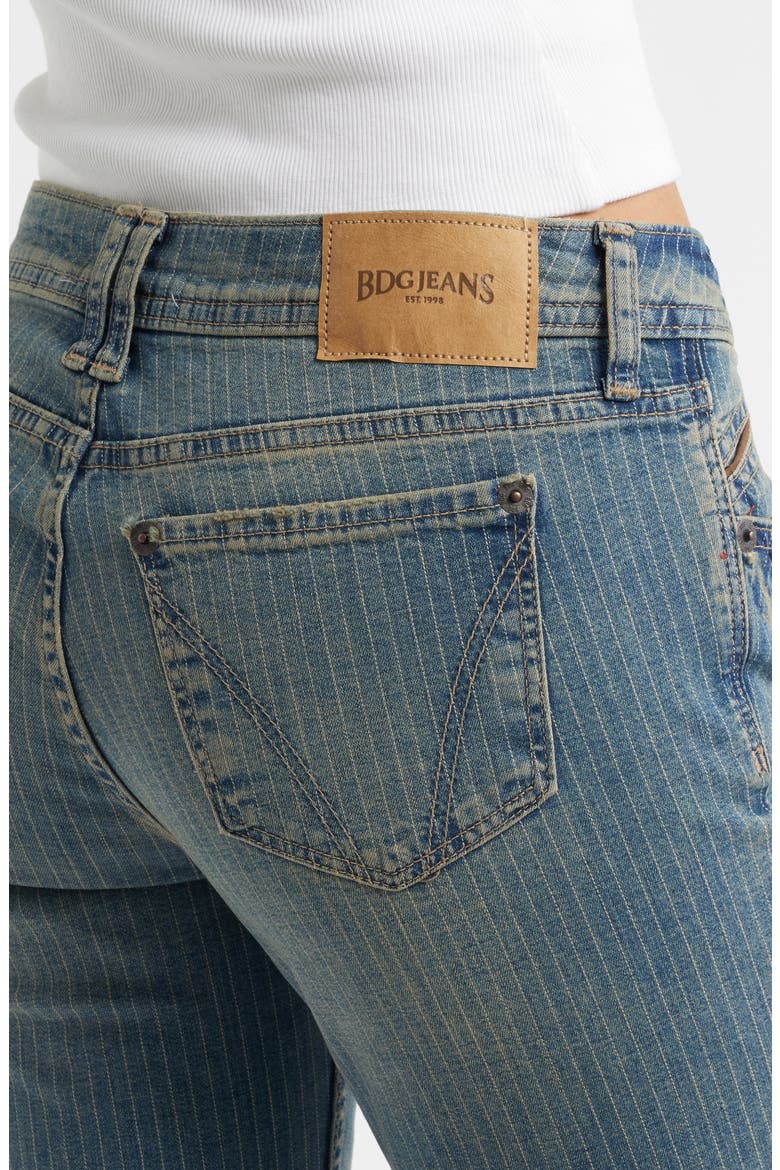 Brooke Pinstripe Low Rise Flare Jeans, Alternate, color, TINTED STRIPE