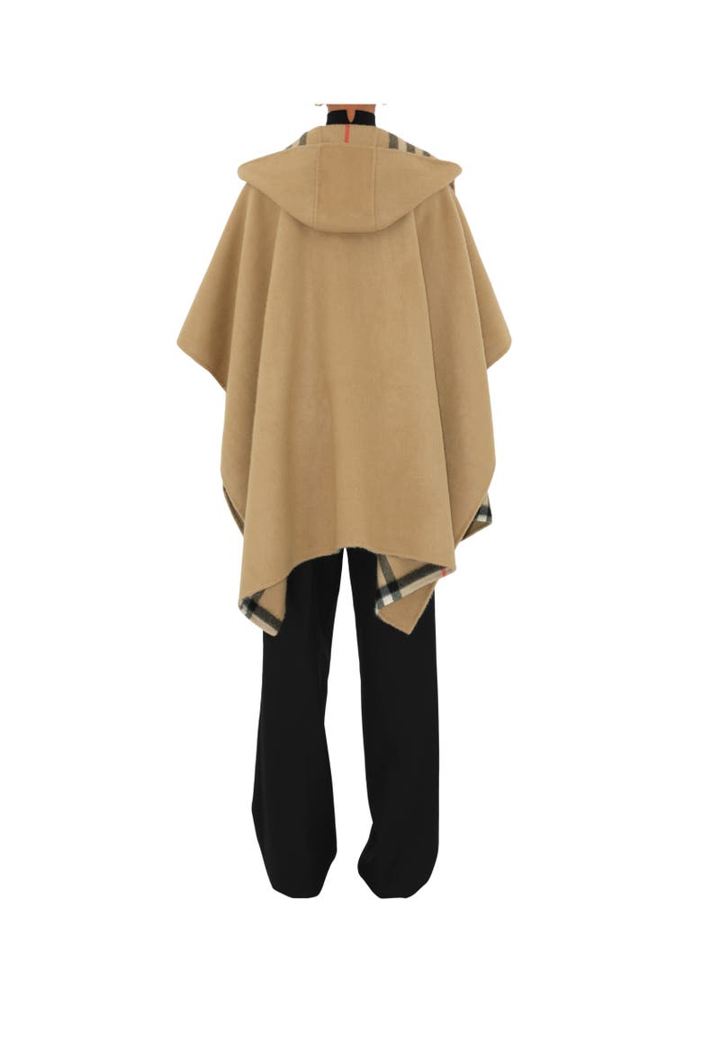 Cashmere Hooded Cape, Alternate, color, Archive beige