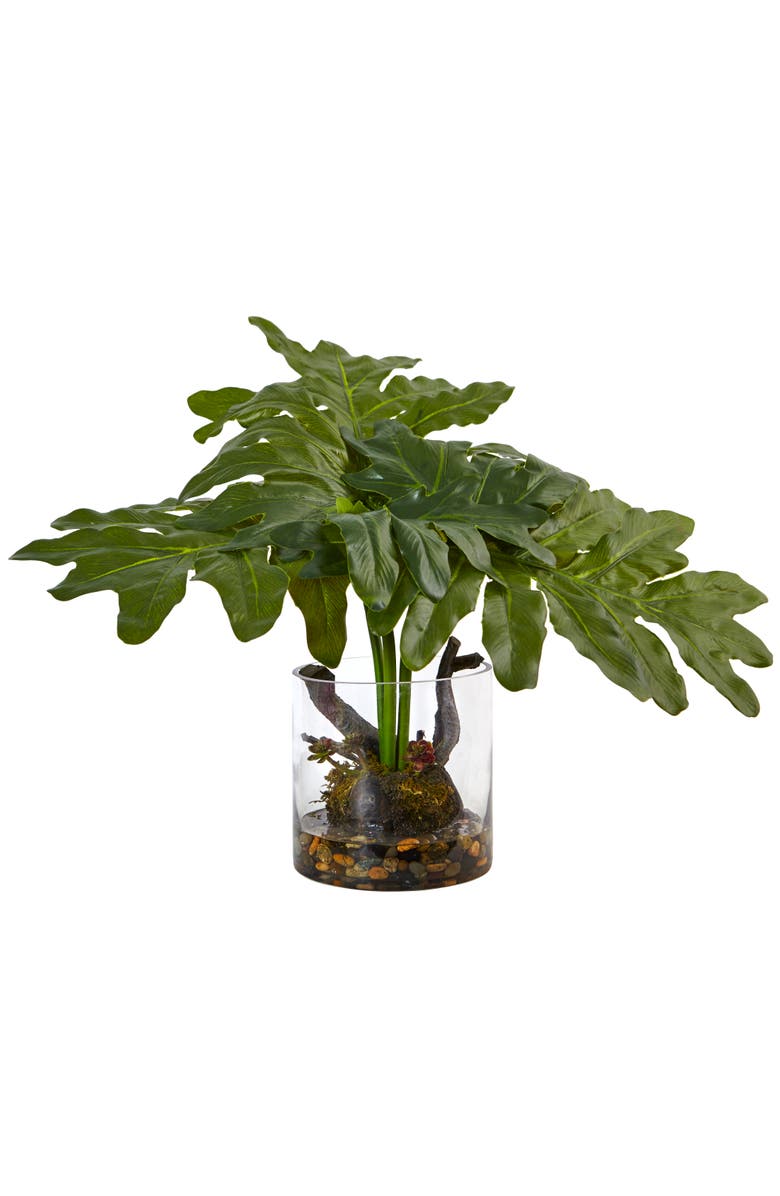 NEARLY NATURAL Philodendron Arrangement with Vase, Main, color, Green