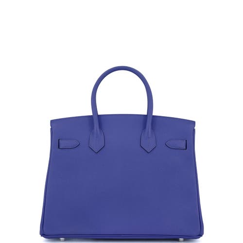 Pre-owned Hermes Hermes Birkin Handbag Blue Epsom With Palladium Hardware 30