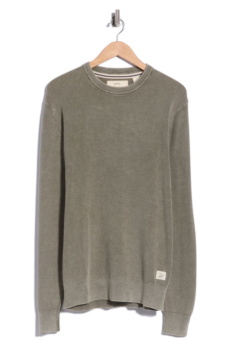 Stonewash Cotton Crewneck Sweater, Main, color, DARK PINE