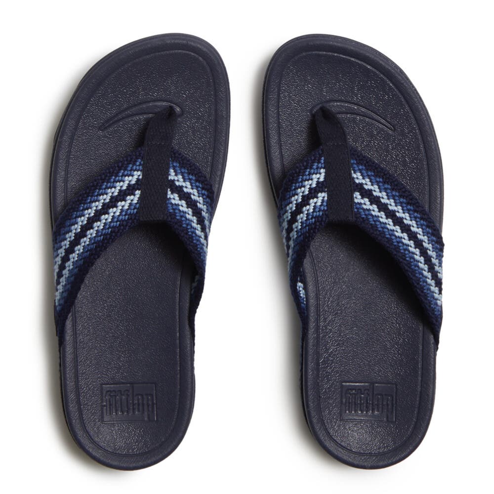 FitFlop Surfa Stripe-Webbing Toe-Post Sandals, Alternate, color, 