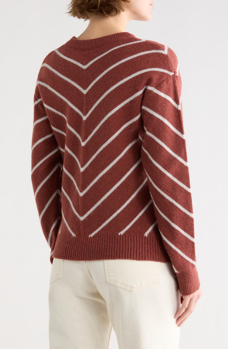 WISHLIST Chevron Knit Pullover Sweater, Alternate, color, Brick/ Grey