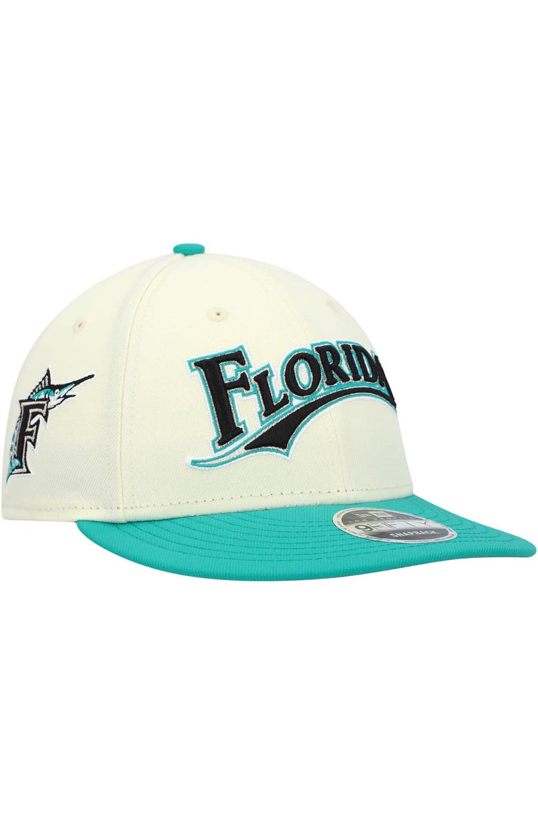 New Era Men's New Era x Felt Cream Florida Marlins Low Profile 9FIFTY Snapback Hat, Main, color, Cream
