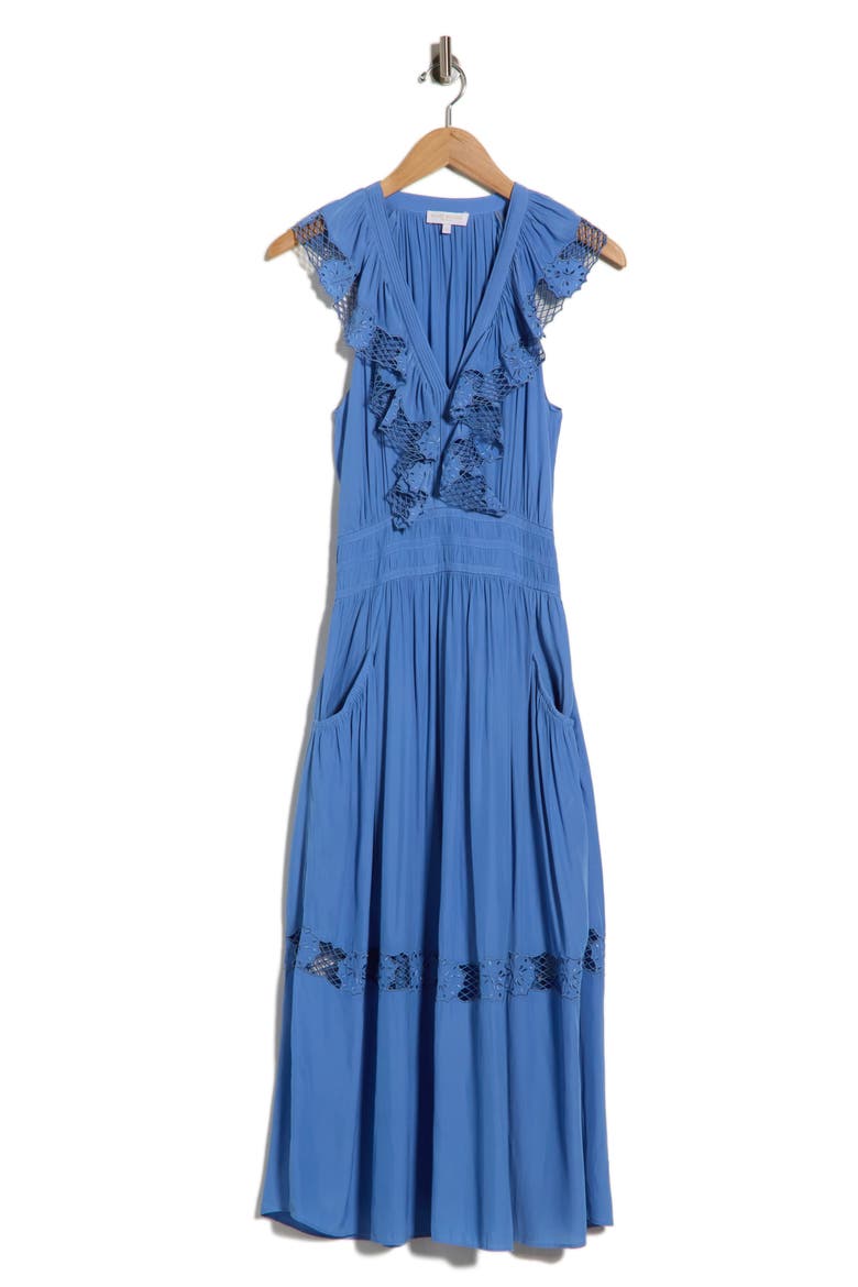 Laila Ruffle Smocked Waist Maxi Dress, Alternate, color, CORNFLOWER BLUE