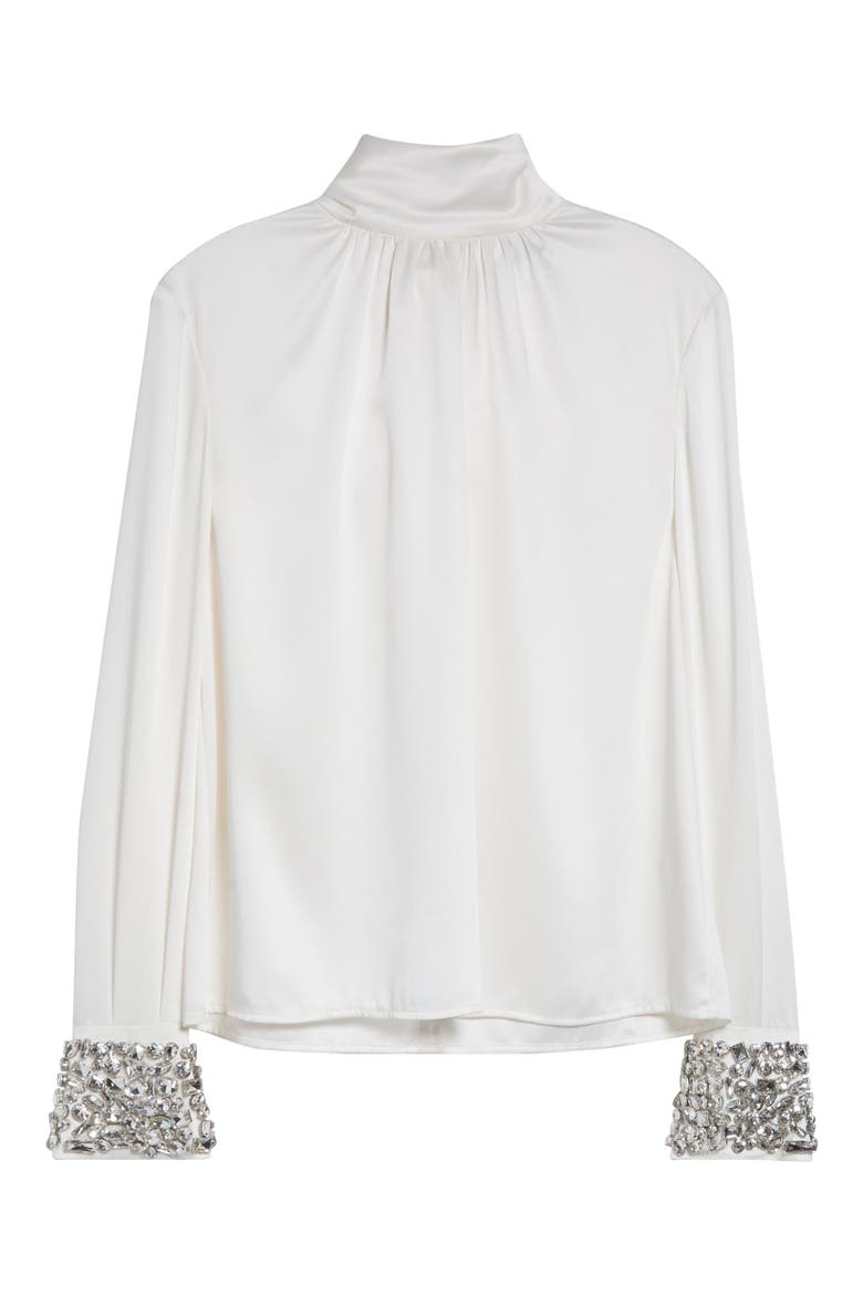 Veronica Long Sleeve Top with Embellished Cuffs, Alternate, color, OPTIC
