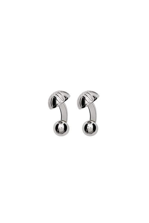 Burberry Engraved Check Cufflinks In Metallic