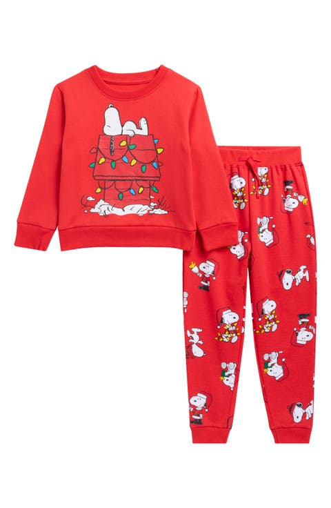 Kids' Snoopy Christmas Fleece Top & Joggers Set (Little Kid)