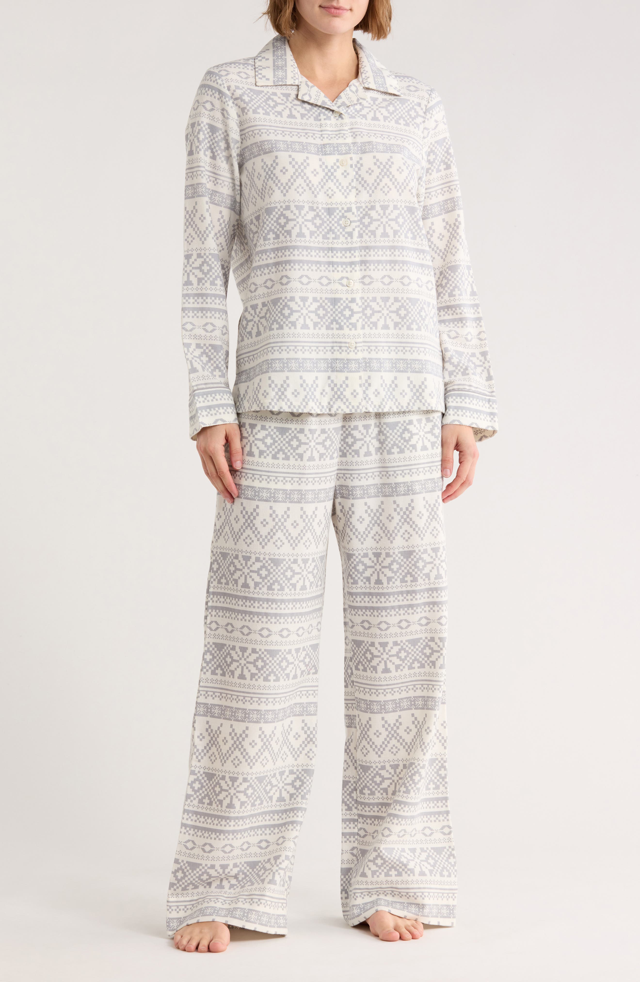 NORDSTROM RACK Printed Flannel Long Sleeve Pajamas