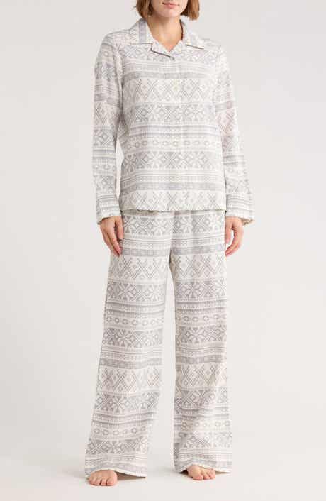 NORDSTROM RACK Printed Flannel Long Sleeve Pajamas