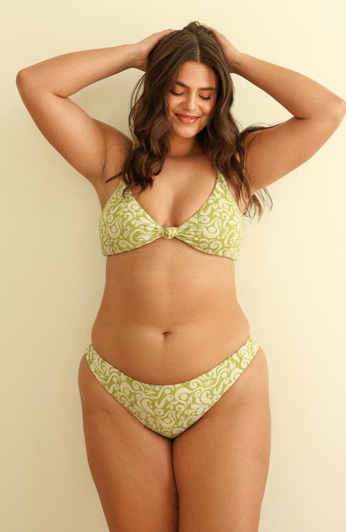 Dippin Daisys Nocturnal Cheeky Bikini Bottom In Twin Fin Matcha