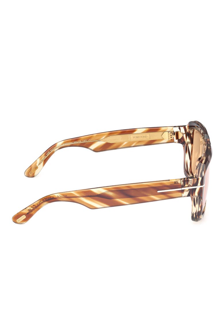 Icon 56mm Navigator Sunglasses, Alternate, color, STRIPED BROWN YELLOW/ ORANGE