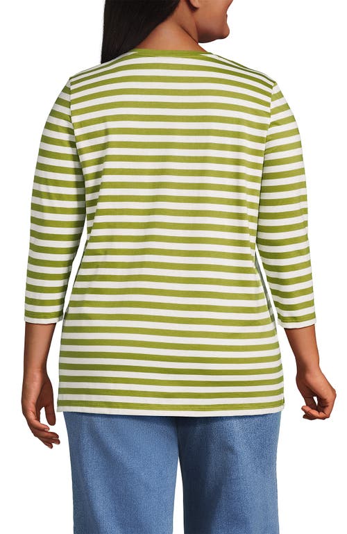 Lands' End 3/4 Sleeve Cotton Supima Tunic In Green