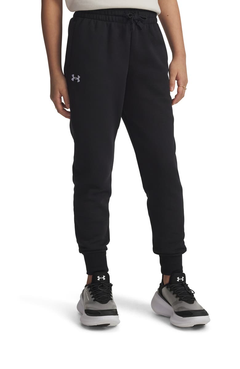 Under Armour Kids' Rival Fleece Cotton Blend Joggers, Alternate, color, Black
