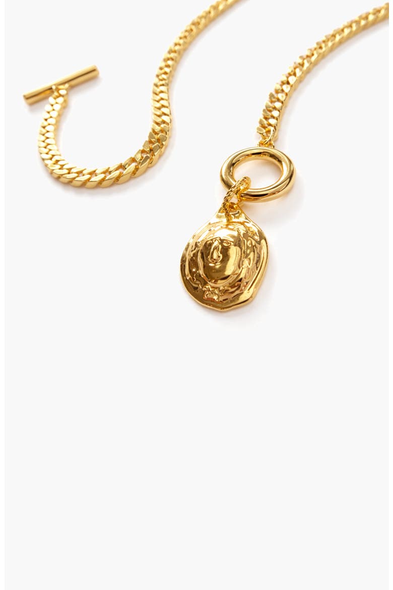 Eleni Mini Curb T-Bar Necklace In Gold, Alternate, color, Gold